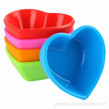 Lovely Heart-shaped Design, Silicone Sushi Plates with Candy Color